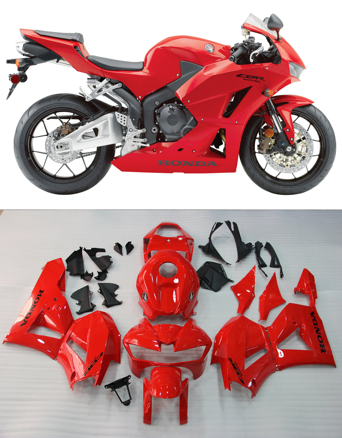 Amotopart 2013-2023 Honda CBR600RR Fairing Red Kit