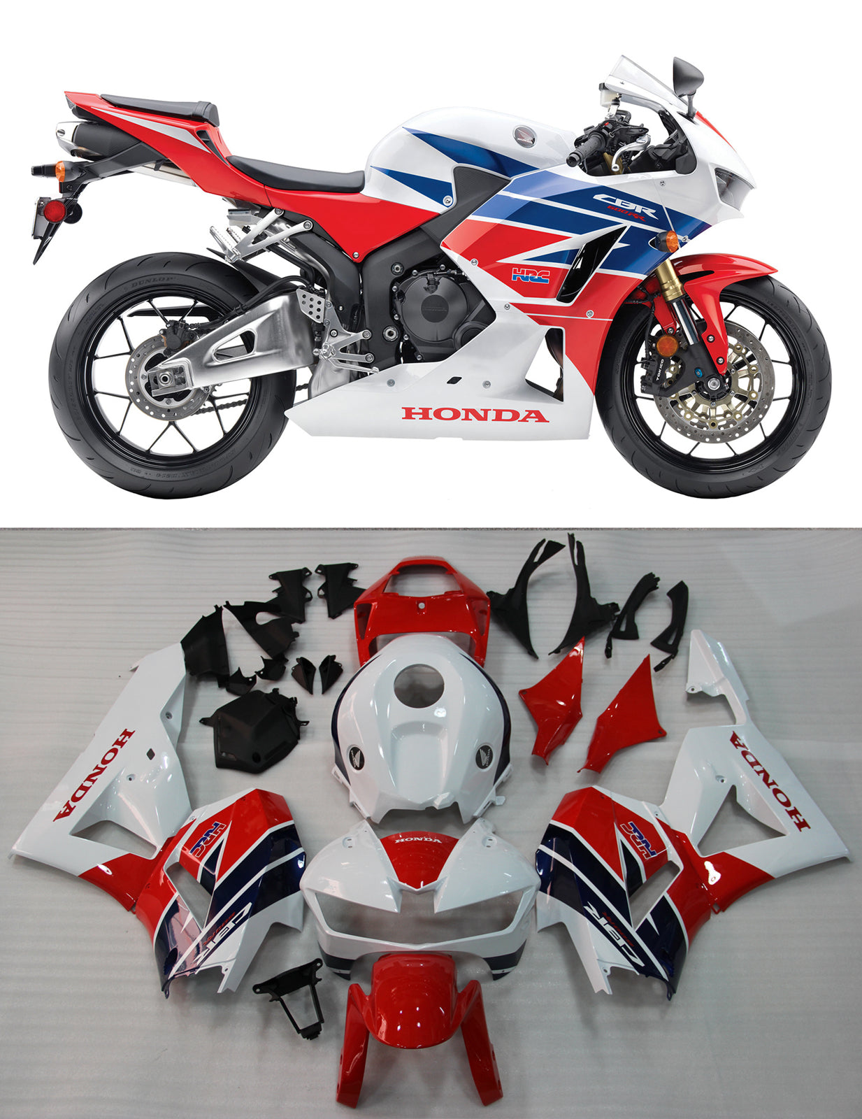 Amotopart 2013-2020 CBR600 Honda Fairing Red&White Kit