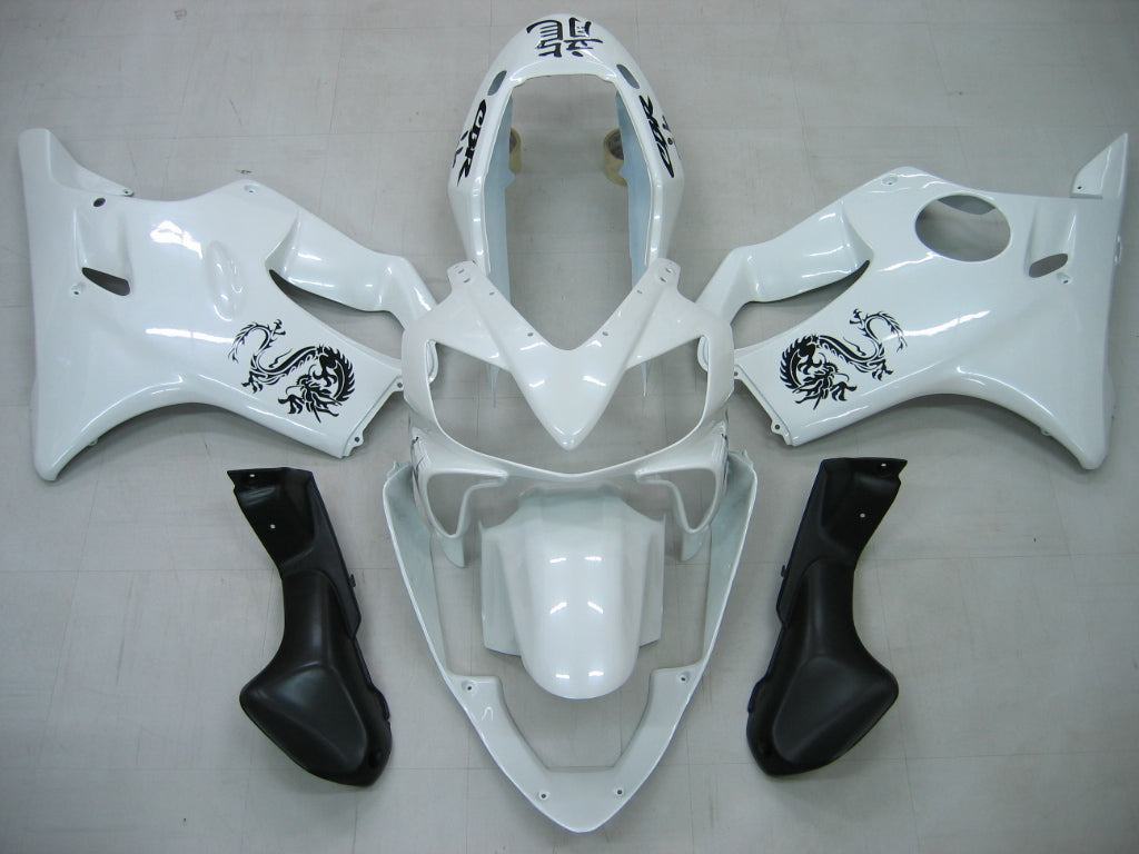 Amotopart Honda 2001-2003 CBR600F4i Kit de carenado blanco y negro