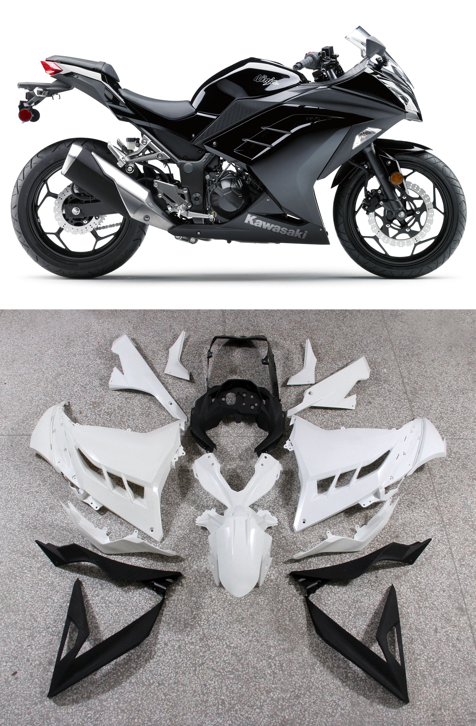 Amotopart Kawasaki Ninja 300R EX300R 2013-2023 Fairing Kit