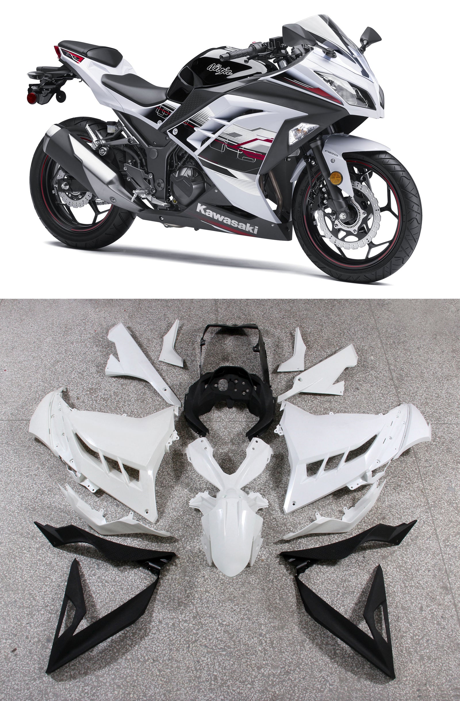 Amotopart Kawasaki Ninja 300R EX300R 2013-2023 Fairing Kit