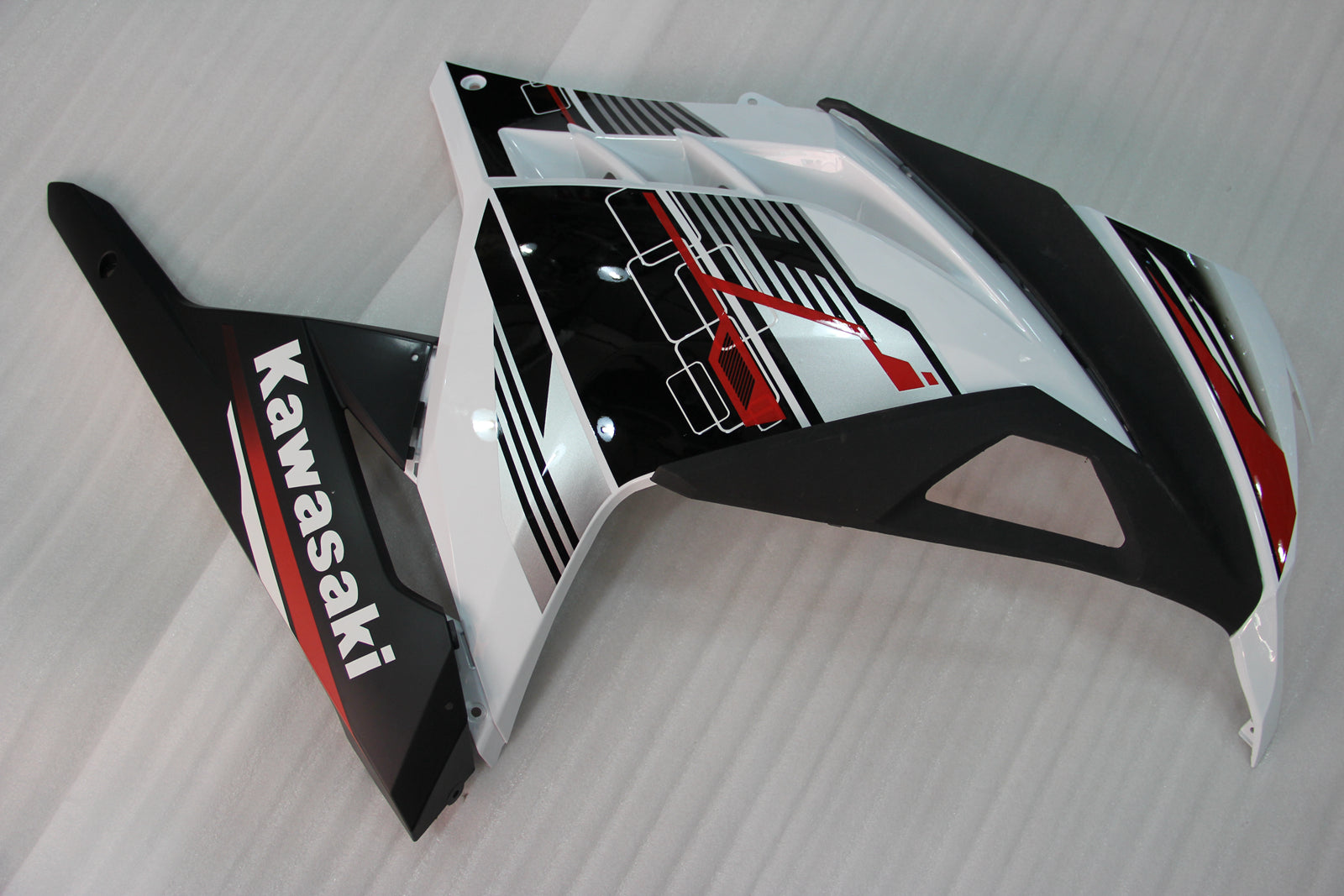 Amotopart 2013-2024 Kawasaki EX300R Fairing White&Black Kit