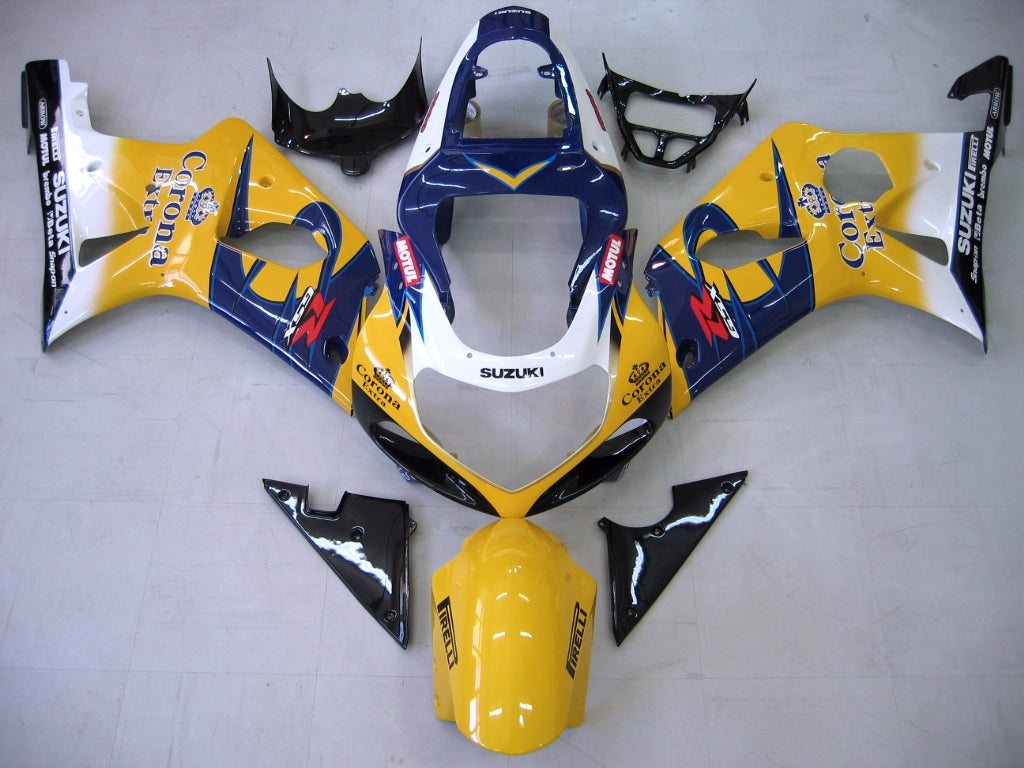 Amotopart 2000-2002 Suzuki GSXR1000 Kit de carénage jaune