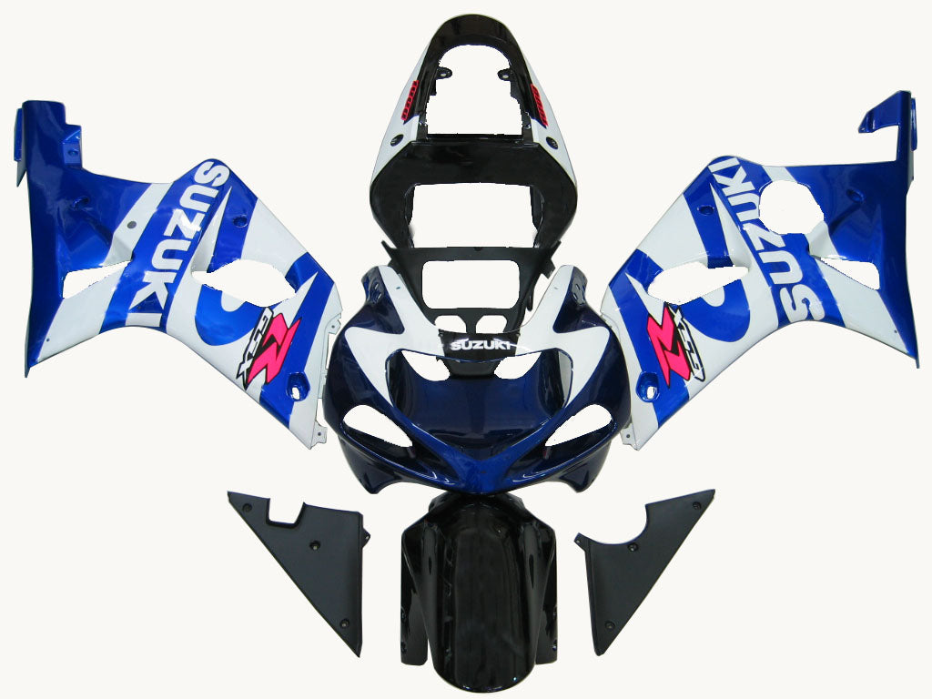 Amotopart 2000-2002 Suzuki GSXR1000 Fairing Blue&White Style3 Kit