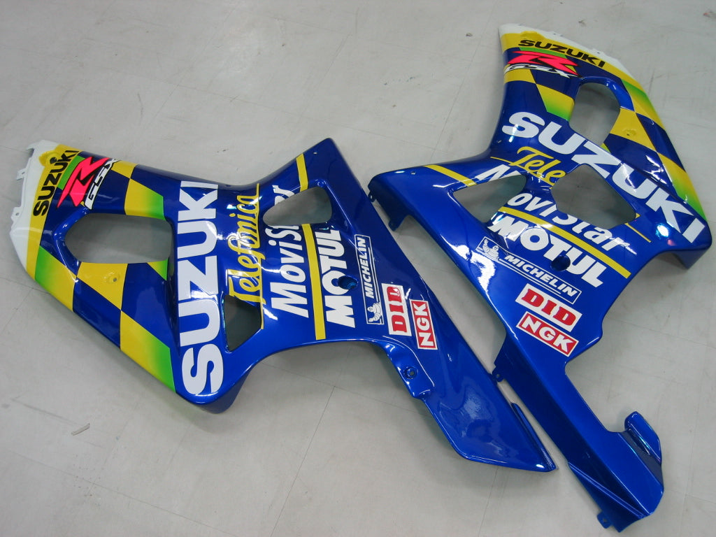 Amotopart 2000-2002 Kit carena Suzuki GSXR1000 blu e giallo