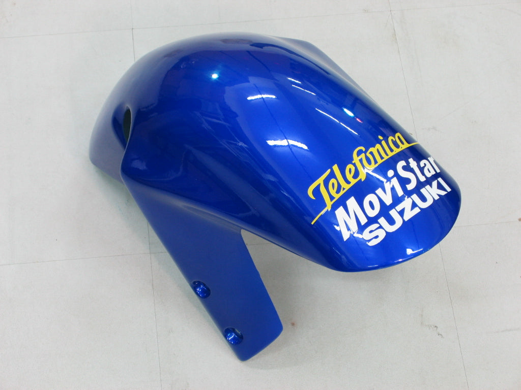 Amotopart 2000-2002 Suzuki GSXR1000 Kit de carénage bleu et jaune