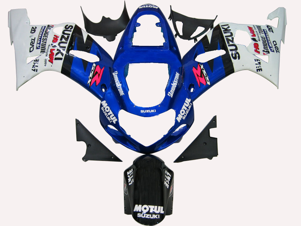 Amotopart 2000-2002 Suzuki GSXR1000 carenatura blu e bianco Style2 Kit