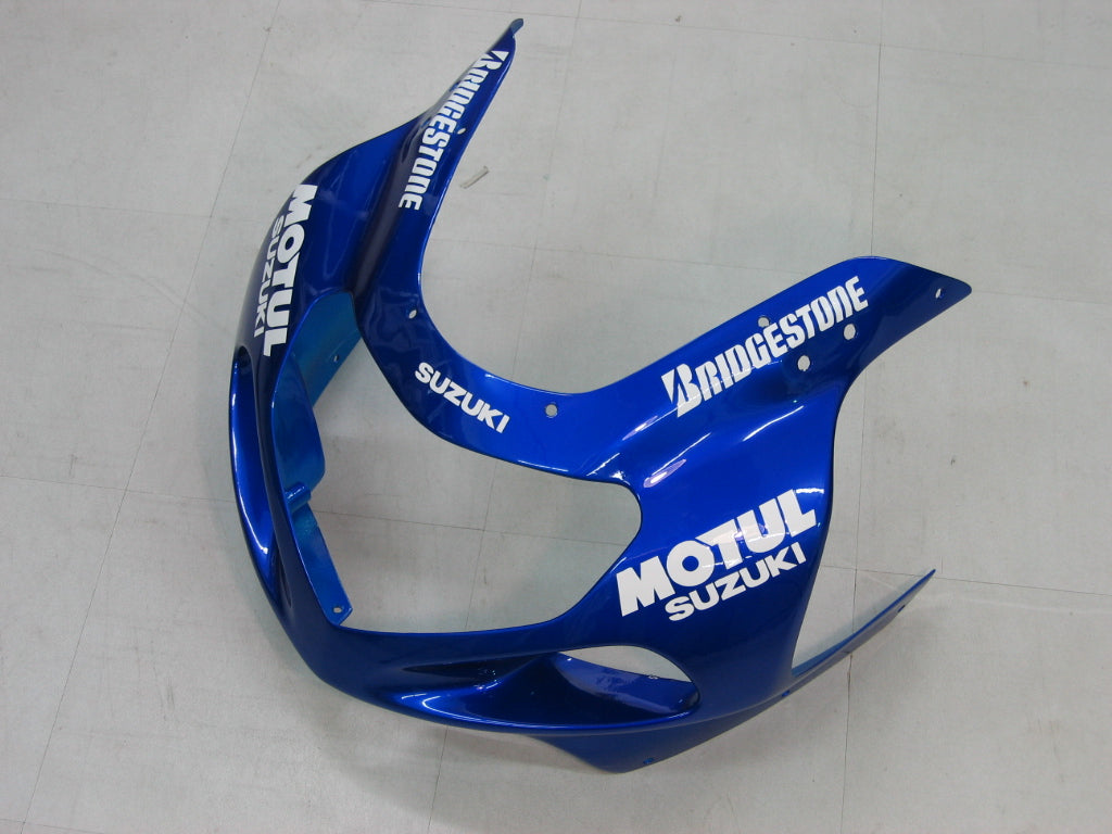 Amotopart 2000-2002 Suzuki GSXR1000 Kit de carénage bleu et blanc Style2