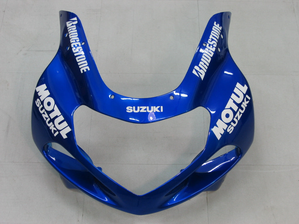 Amotopart 2000-2002 Suzuki GSXR1000 Kit de carénage bleu et blanc Style2