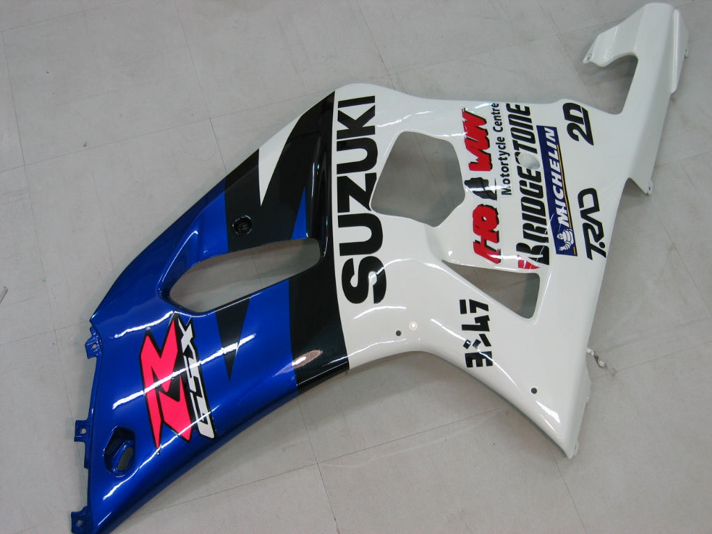 Amotopart 2000-2002 Suzuki GSXR1000 Kit de carénage bleu et blanc Style2