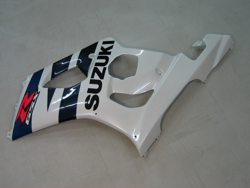 Amotopart 2003-2004 Suzuki GSXR1000 Fairing White&Dark Blue Kit