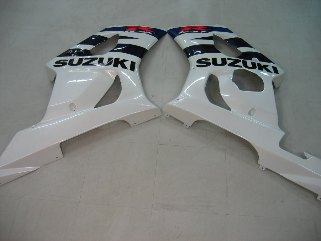 Amotopart 2003-2004 Suzuki GSXR1000 Kit de carenado blanco y azul oscuro