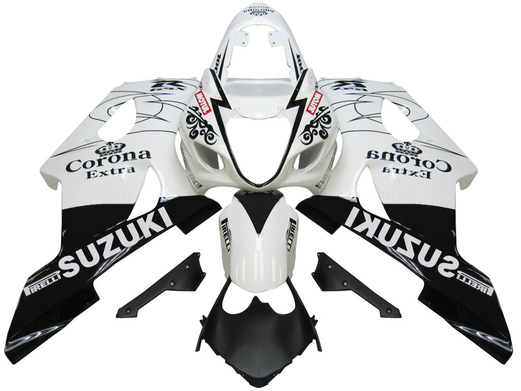 Amotopart 2003-2004 Suzuki GSXR1000 Carenado blanco y negro Multi Kit