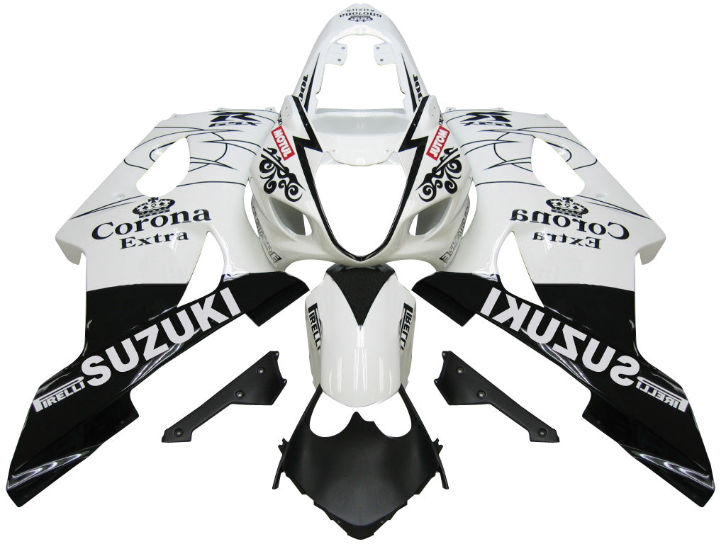 Amotopart 2003–2004 Suzuki GSXR1000 Verkleidung, Weiß und Schwarz, Multi-Kit