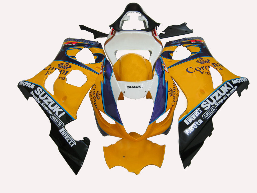 Amotopart 2003-2004 Suzuki GSXR1000 Kit de carénage Multi Jaune