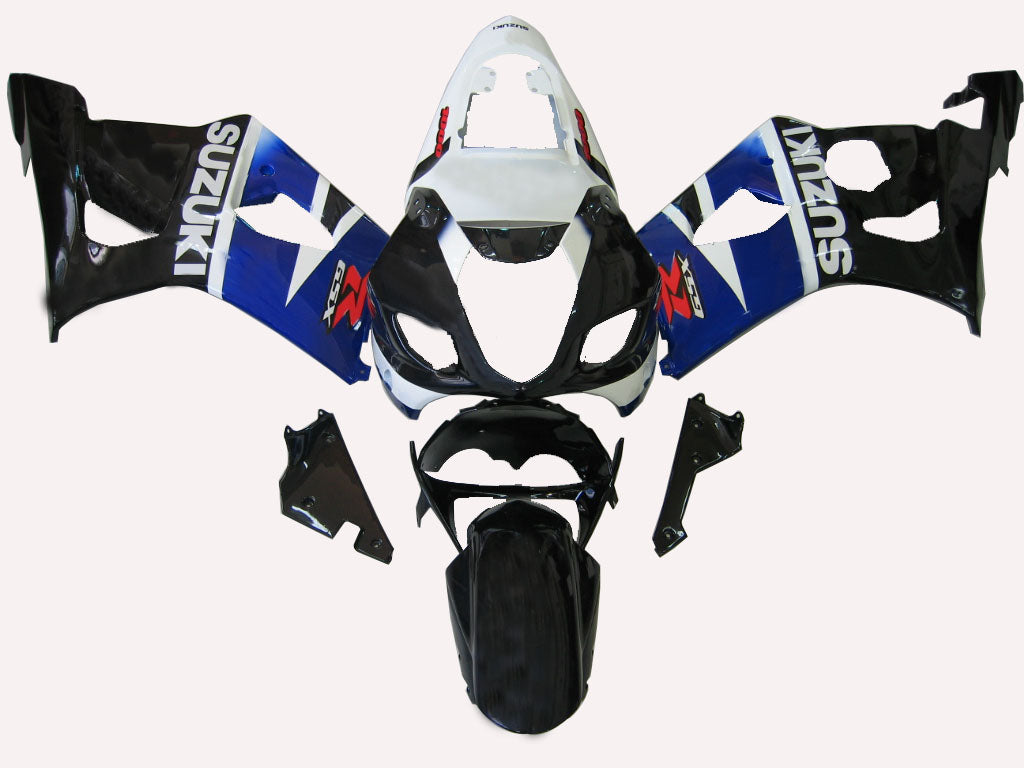 Amotopart 2003-2004 GSXR1000 Suzuki Fairing Black&Blue Kit