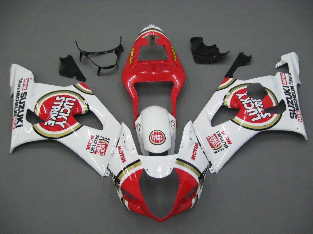 Amotopart 2003-2004 Suzuki GSXR1000 Kit de carenado blanco y rojo