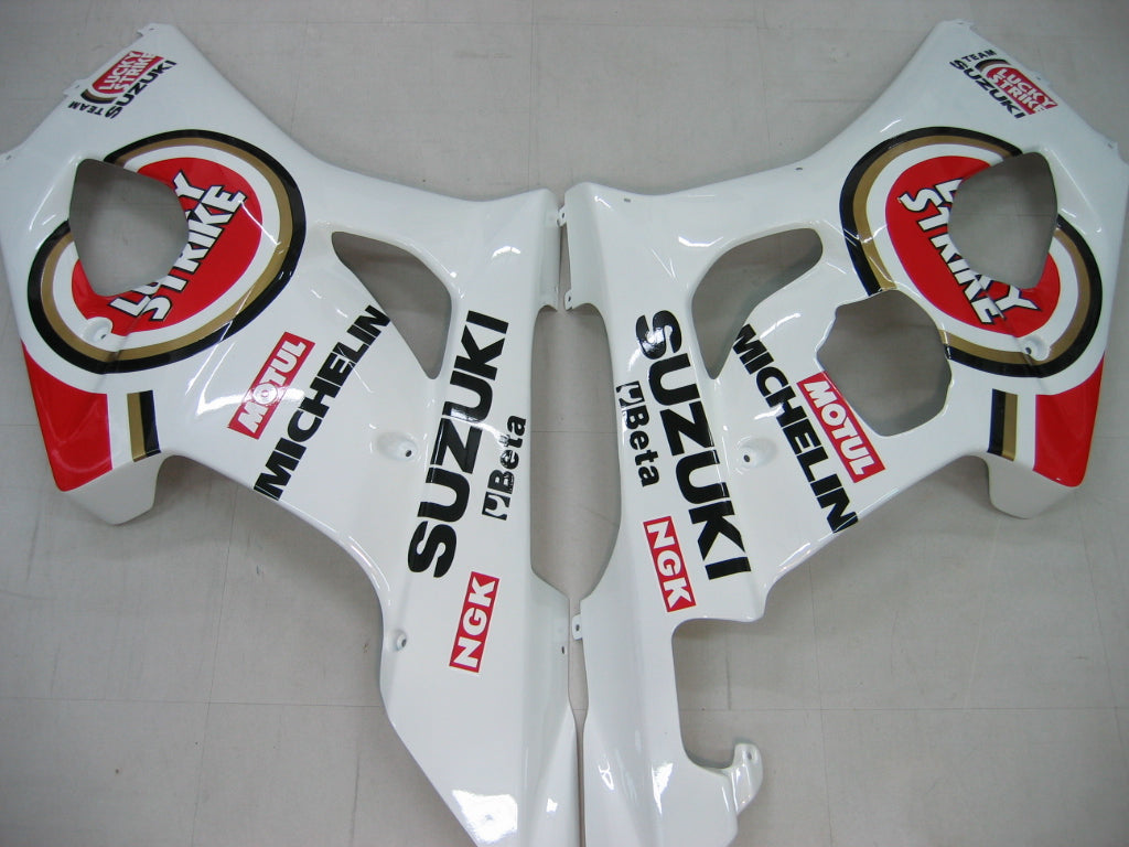 Amotopart 2003-2004 Suzuki GSXR1000 Kit de carenado blanco y rojo