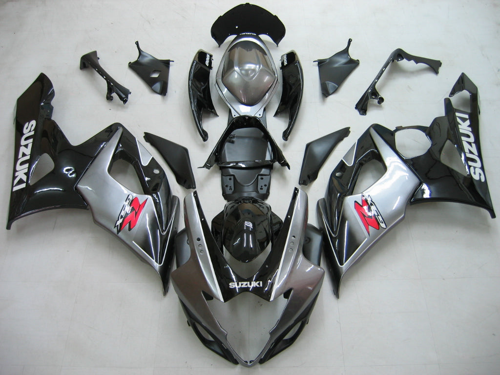 Amotopart 2005–2006 GSXR1000 Suzuki Verkleidungsset in Schwarz und Grau