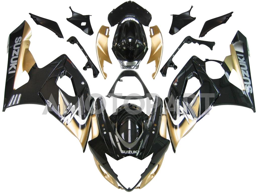 Amotopart 2005-2006 Suzuki GSXR1000 Fairing Black & Gold Kit
