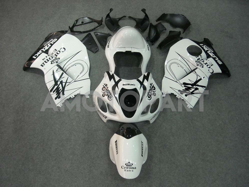 Amotopart 1999-2007 Suzuki GSX1300R Fairing White&Black Kit