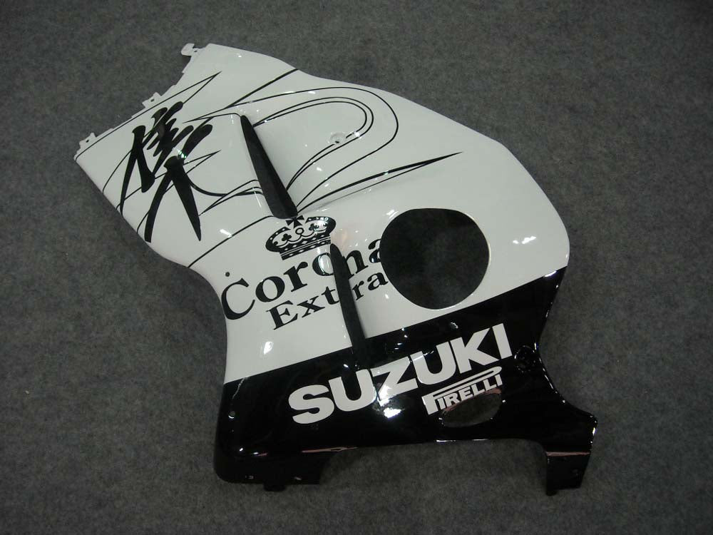Amotopart Kit carenatura bianco e nero Suzuki GSX1300R 1999-2007
