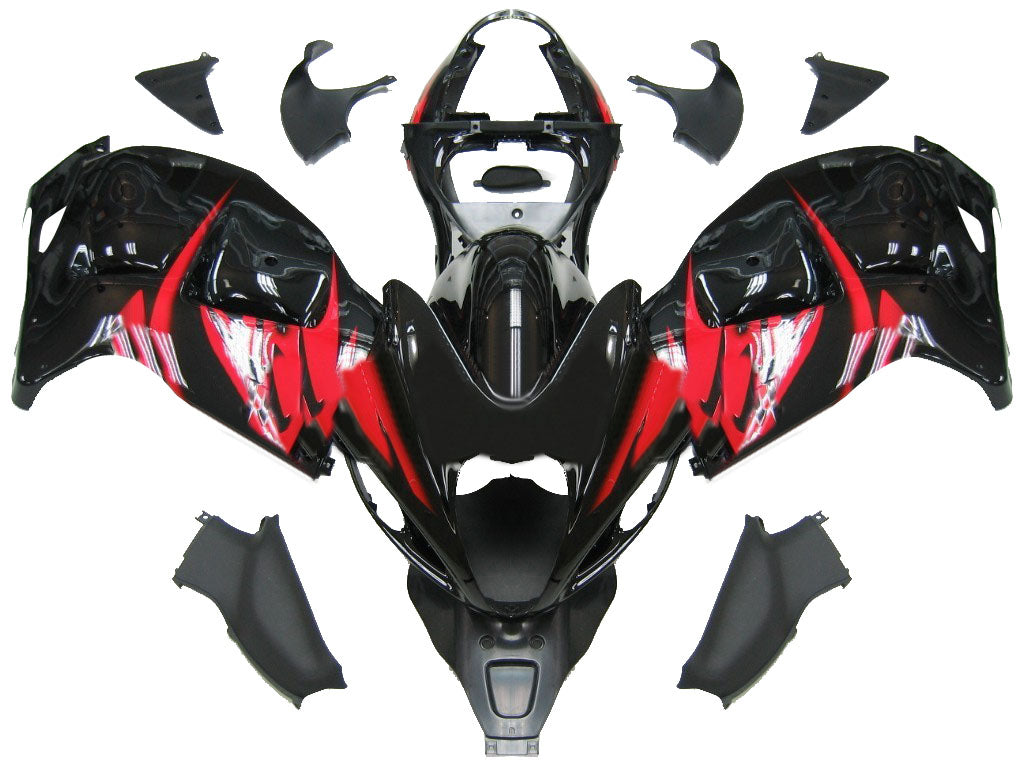 Amotopart Suzuki Hayabusa GSX1300R 1999-2007 Fairing Multi Black&Red Kit