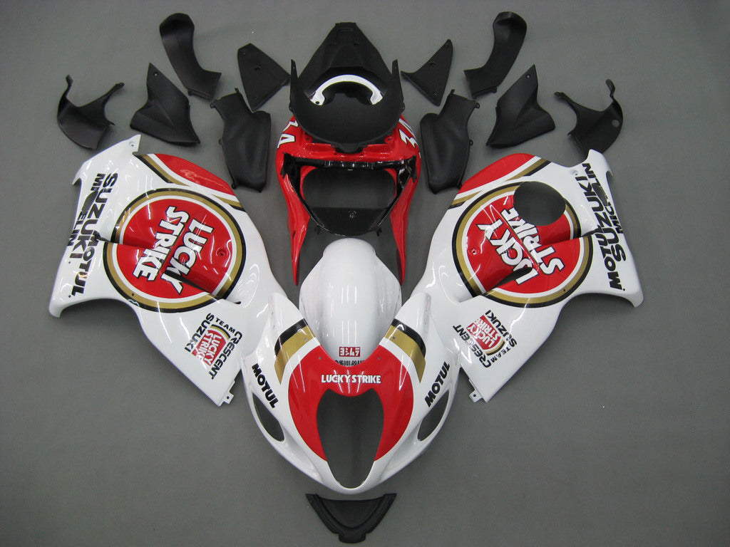 Amotopart Suzuki Hayabusa GSX1300R 1999–2007 Verkleidungsset in Weiß und Rot