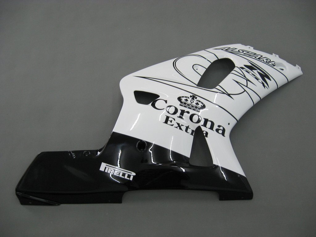 Amotopart Suzuki 01-03 GSXR600 & 00-03 GSXR750 White Black Alstare Corona GSXR Racing Fairing Kit