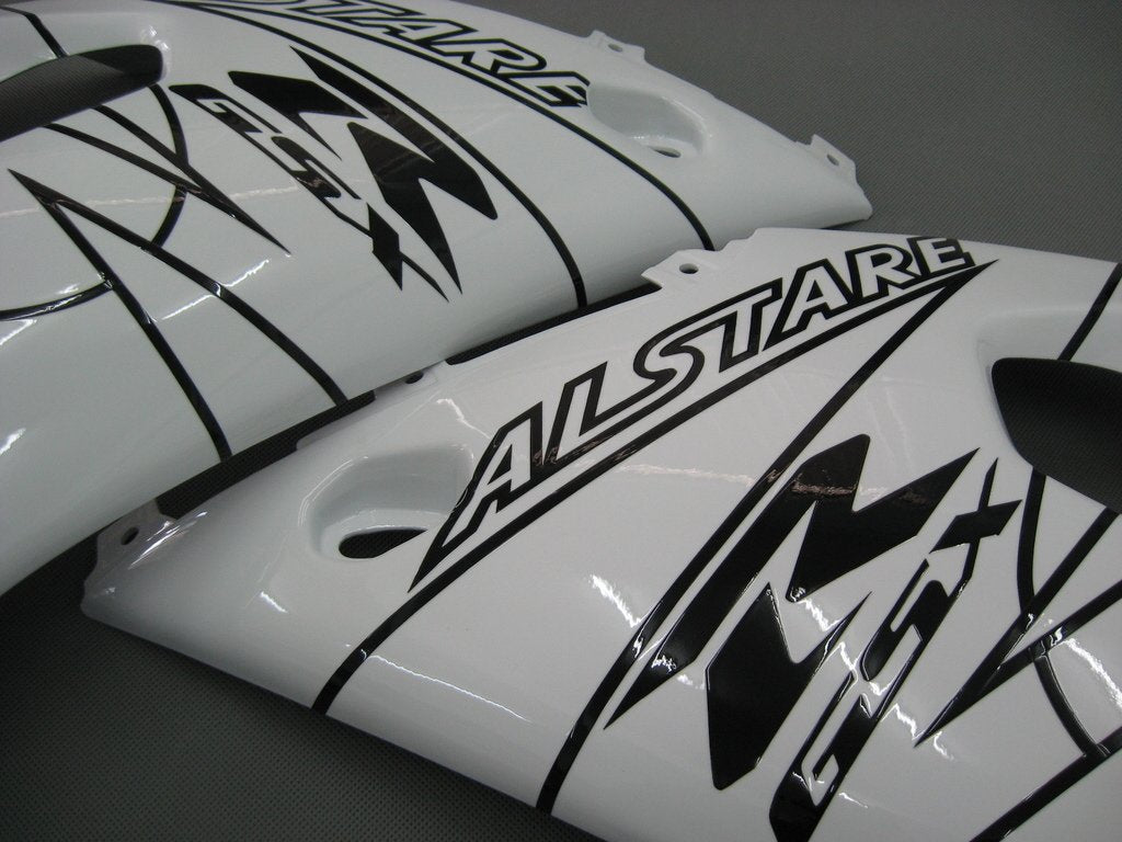 Amotopart Suzuki 01-03 GSXR600 & 00-03 GSXR750 White Black Alstare Corona GSXR Racing Fairing Kit