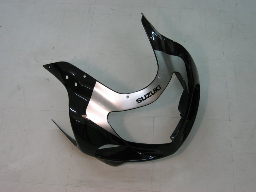 Amotopart GSXR-Rennverkleidungssatz für Suzuki 01–03 GSXR600 und 00–03 GSXR750, Schwarz/Silber