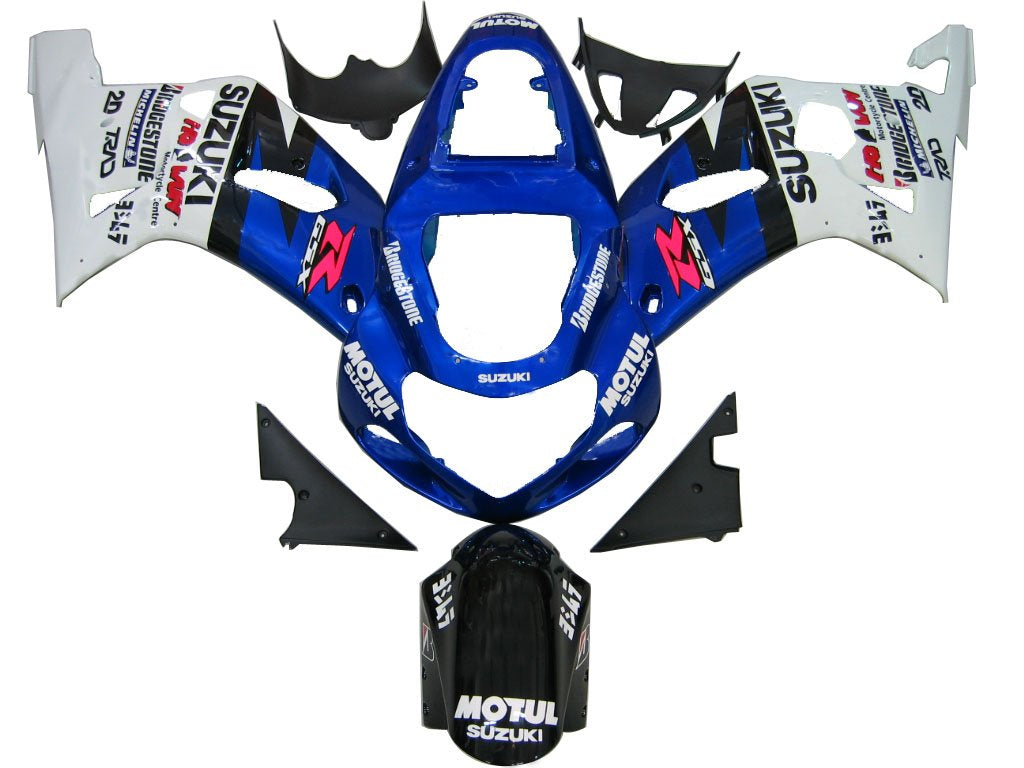 Amotopart Suzuki 01-03 GSXR600 & 00-03 GSXR750 Motul Racing Blue Fairing Kit