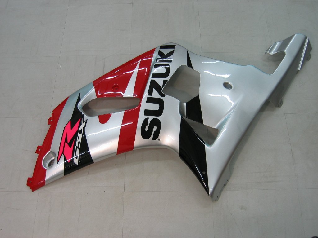 Amotopart Suzuki 01-03 GSXR600 & 00-03 GSXR750 Silver GSXR Racing Red Black Fairing Kit