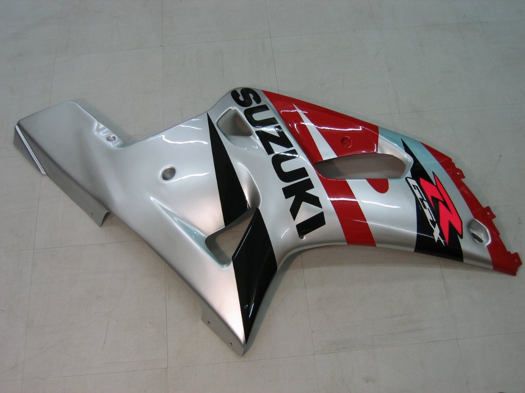 Amotopart Suzuki 01-03 GSXR600 & 00-03 GSXR750 Silver GSXR Racing Red Black Fairing Kit