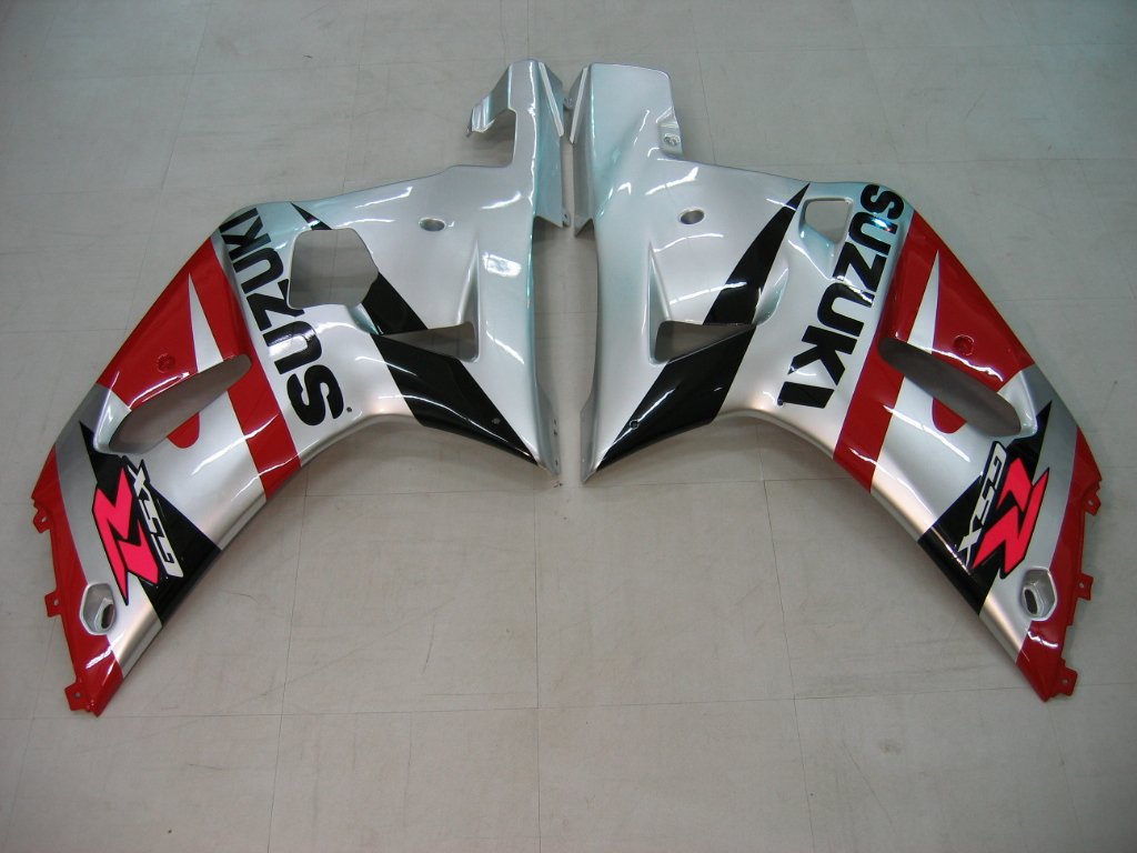 Amotopart Suzuki 01-03 GSXR600 & 00-03 GSXR750 Silver GSXR Racing Red Black Fairing Kit