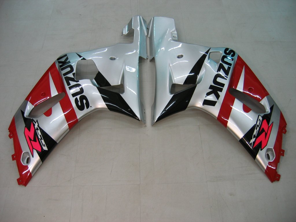 Amotopart Verkleidungen Suzuki GSXR600/750 2001–2003 Verkleidung Silber GSXR Racing Rot Schwarz Verkleidungsset