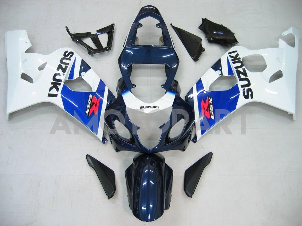 Amotopart 2004-2005 GSXR600/750 Suzuki Fairing Blue&White Kit