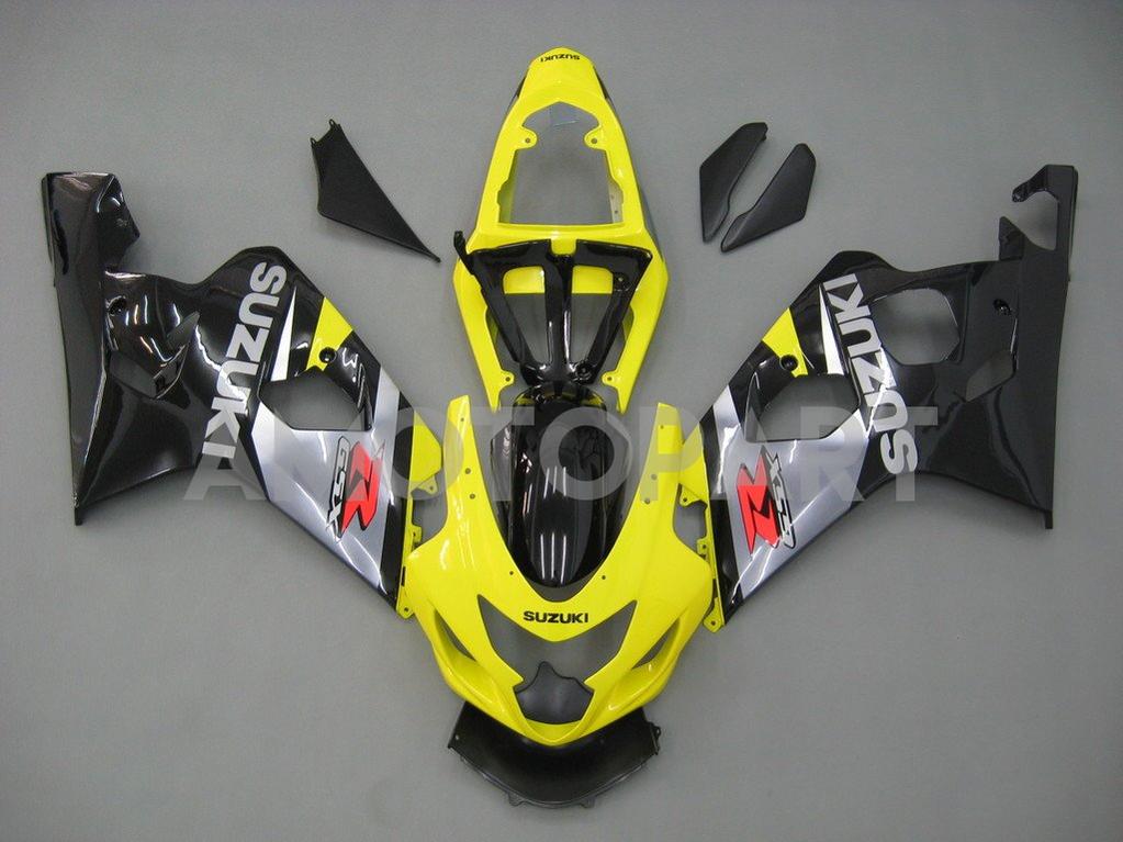 Amotopart Suzuki GSXR 600 750 2004-2005 Fairing Racing Yellow & Black