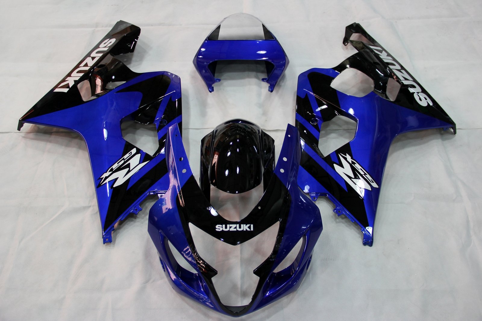 Amotopart 2004-2005 Suzuki GSXR600750 Kit de carénage noir bleu