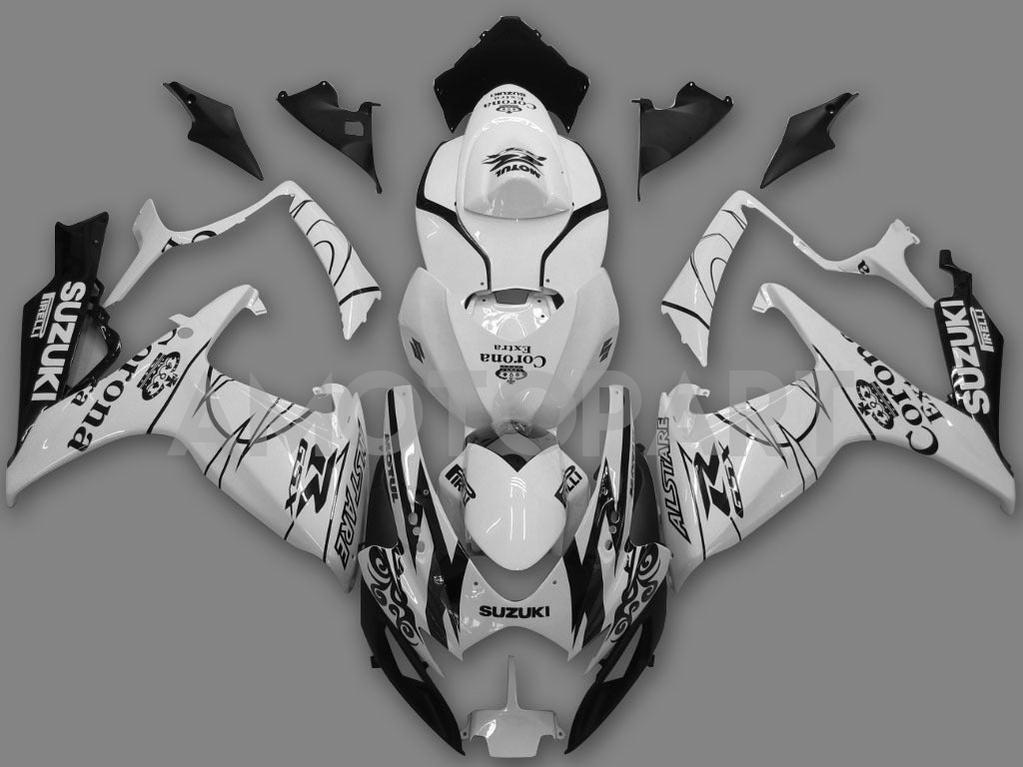 Amotopart 2006-2007 GSXR600750 Suzuki Fairing White Kit