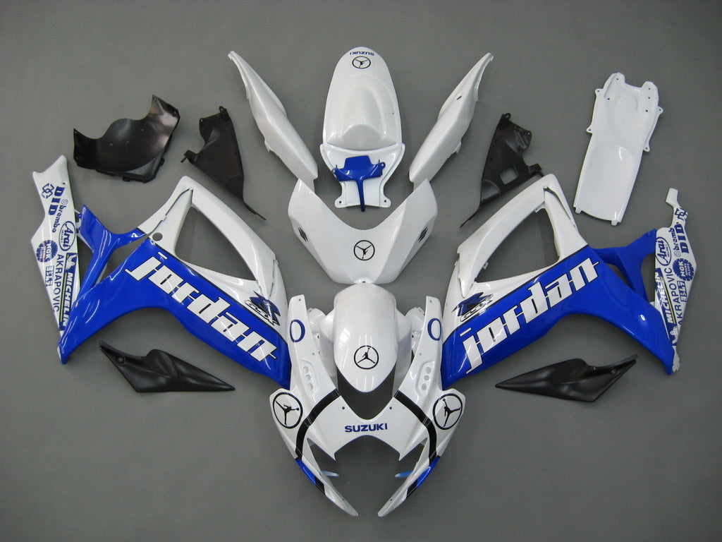 Amotopart 2006-2007 Suzuki GSXR 600750 Kit de carenado blanco y azul