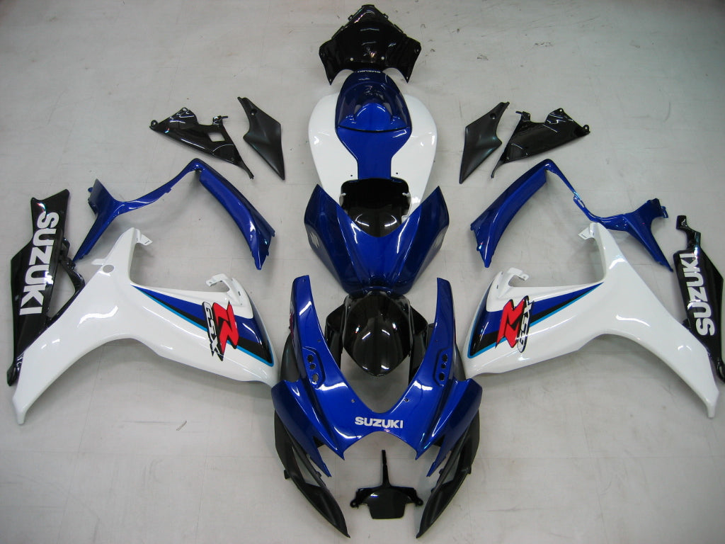 Amotopart 2006-2007 GSXR600750 Suzuki Fairing White&Blue Kit