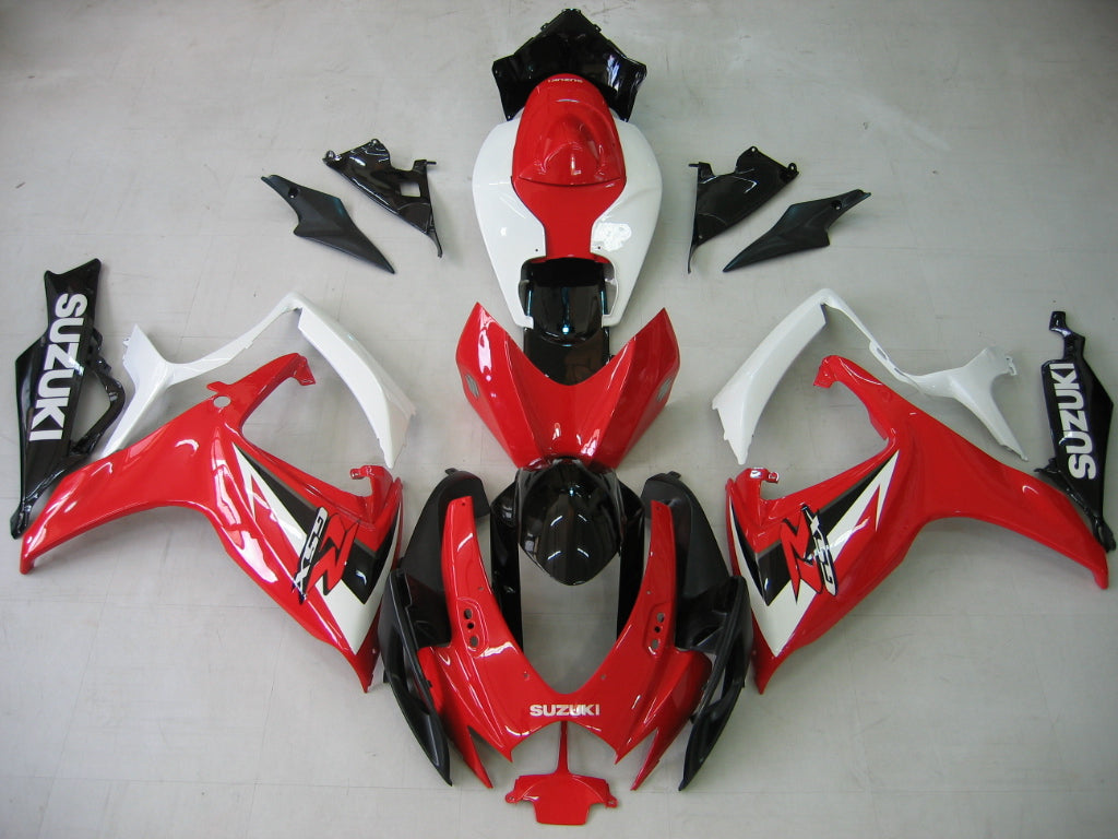 Amotopart 2006-2007 GSXR600750 Suzuki Fairing White&Red Kit