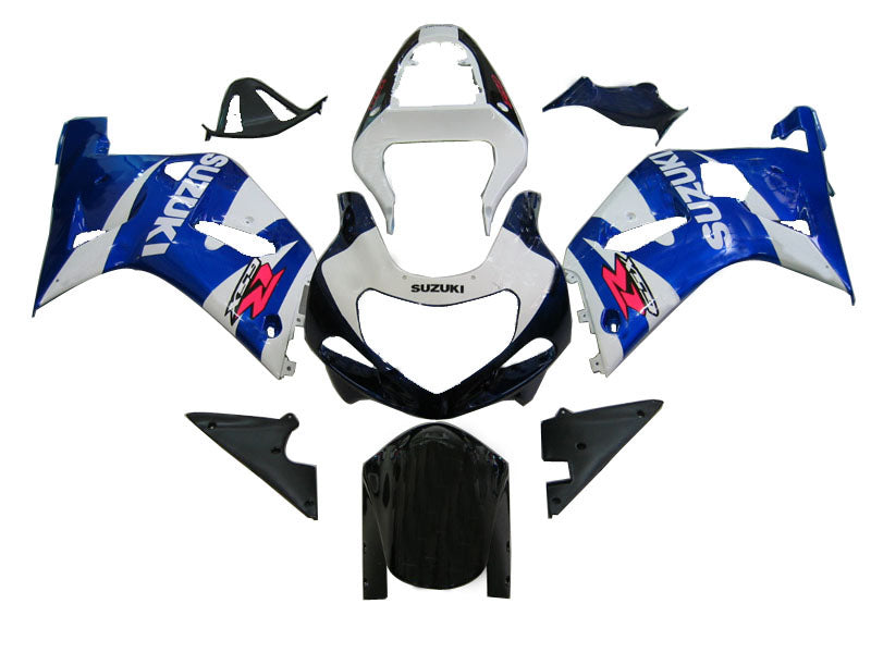 Amotopart 01-03 GSXR600 &amp; 00-03 GSXR750 Suzuki Verkleidungssatz Blau-Weiß