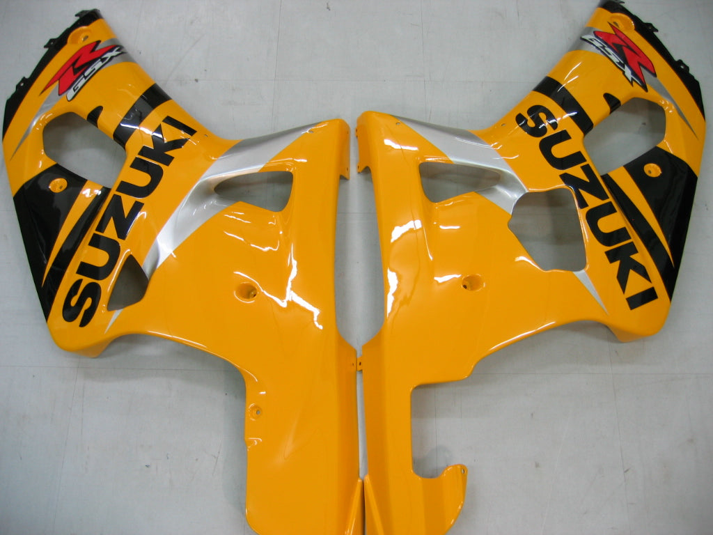 Amotopart Suzuki 01-03 GSXR600 y 00-03 GSXR750 Kit de carenado negro amarillo