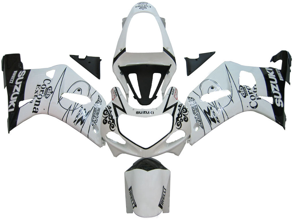 Amotopart Suzuki 01-03 GSXR600 & 00-03 GSXR750 Fairing White Kit