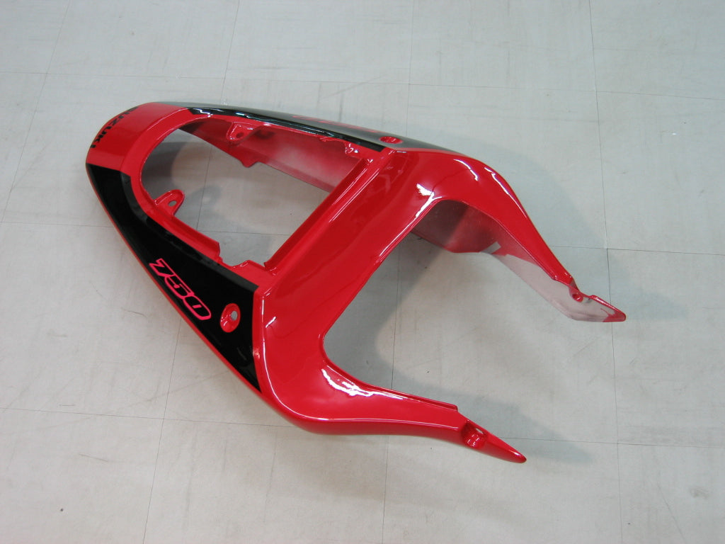 Amotopart Suzuki 01-03 GSXR600 y 00-03 GSXR750 Kit de carenado rojo plateado