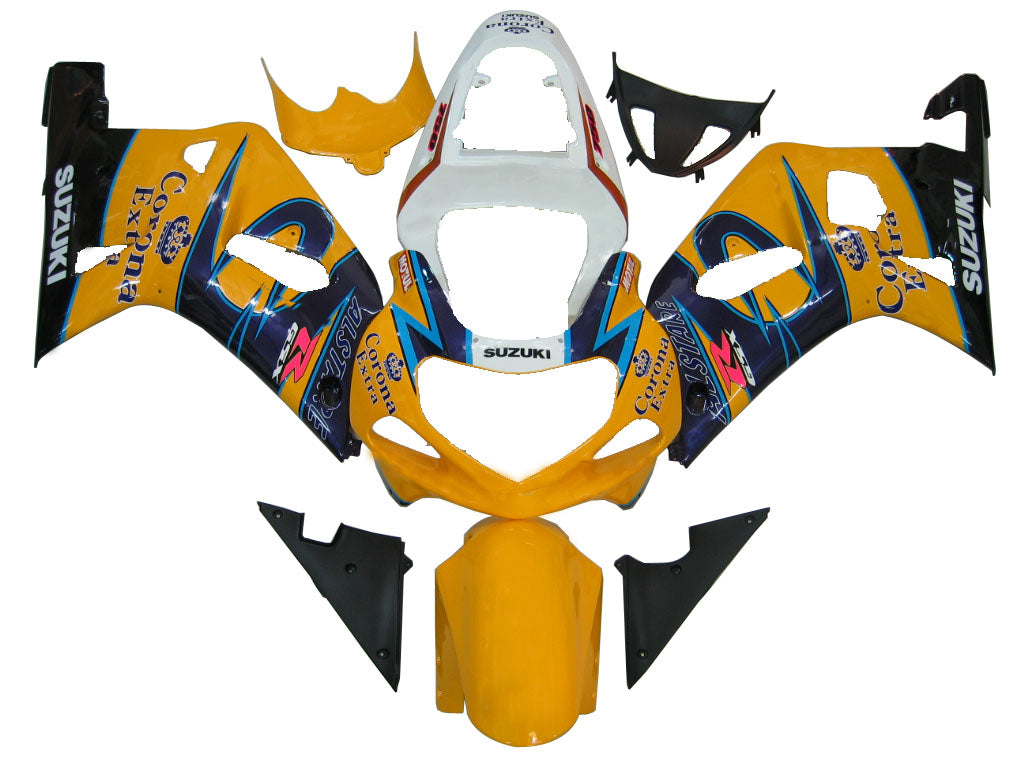 Amotopart スズキ 01-03 GSXR600 & 00-03 GSXR750 フェアリング マルチイエロー キット