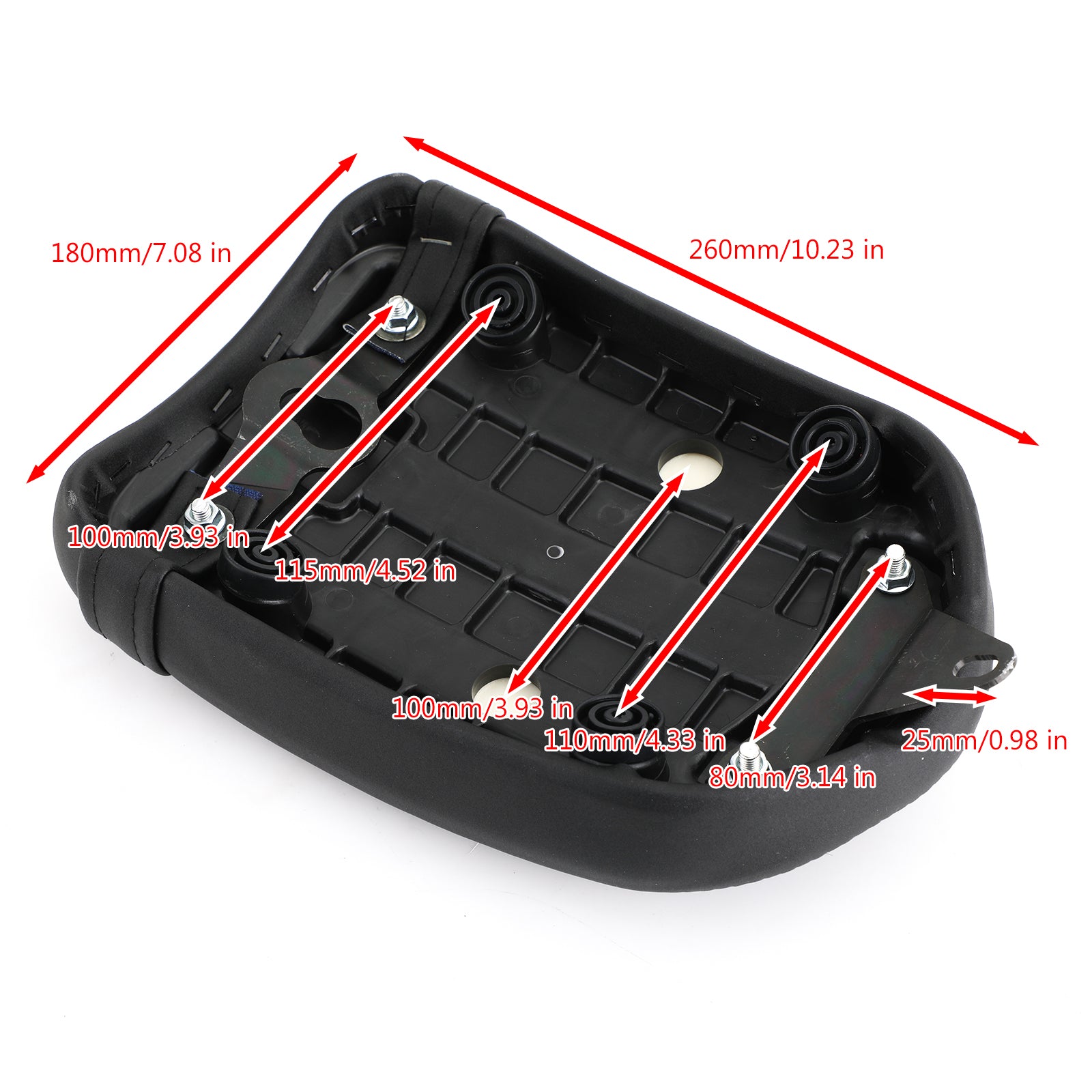 17-22 Honda CMX500 Rebel 500 CMX300 Rebel 300 Rear Passenger Seat Cushion Pillion Pad & Foot Pegs Kit Black