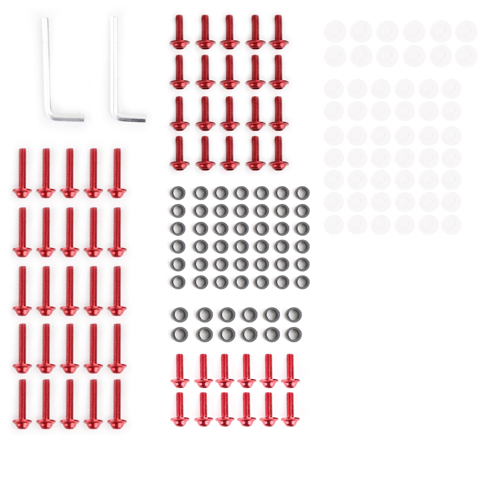 Kit viti con clip di fissaggio Bullone carenatura parabrezza universale 158 pezzi adatto per moto universale Rosso